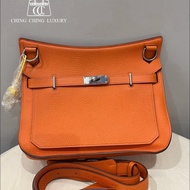 🌈Hermes🧡Jypsiere 28🧡橙色銀扣🌈99新🌟Stamp P🌟愛馬仕🌟