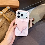 Pink Bow Love Magnetic Bracket For Ip 17Promax 16 Phone Case 15 Female 14