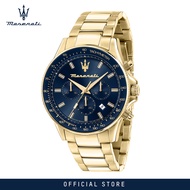 【2 Years Warranty】 Maserati Sfida 44mm Blue Sunray Dial Chronograph Mens Quartz นาฬิกาข้อมือ R887364