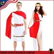 Royal Egyptian/Greek Couple Cosplay | Roman Toga & Red Cape Set | Historical Theme Party Outfit