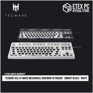 Tecware Veil 87 Wired Mechanical Barebone Keyboard - Smokey Black / White TWKB-VEIL87BK-BB / TWKB-VEIL87WH-BB