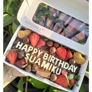 Fudgy Brownies Strawberry/ Brownies Custom Ulang Tahun 20x10 Choco