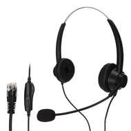 1buycart H360D‑RJ9MV RJ9 Office Headset Binaural Telephone With Adjustable Spea