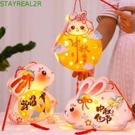 STAYREAL2R Handheld Rabbit Lantern, Papper Chinese Mid-Autumn Festival Lantern DIY, Vintage with LED