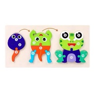 Animal life cycle wooden 3D puzzle board