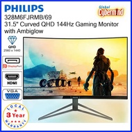 Philips 328M6FJRMB/69 31.5" Curved QHD 144Hz Gaming Monitor with Ambiglow Momentum 32(80cm) (Local Distributor/Warranty)