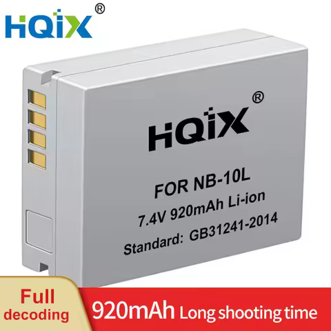 HQIX for Canon Powershot G1X SX50 G3X G15 G16 SX40 HS HS SX60 HS Camera NB-10L Charger Battery