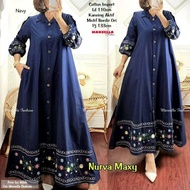 Gamis Wanita Katun Tuyobo Bordir Premium Terbaru Edlyn Maxy by Fashion Hijab Solo