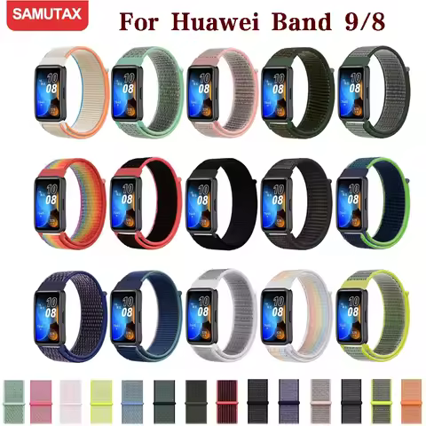 Strap for Huawei Band 8 9 Accessories Adjustable Braided solo loop Wristband Elastic Nylon Bracelet 