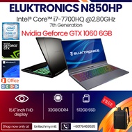 GAMING LAPTOP ELUKTRONICS N850HP6 Nvidia GeForce GTX 1060 6GB GDDR5 15.6 INCH IPS FHD REFUBISHED