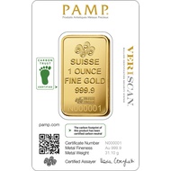 PAMP Suisse Lady Fortuna 1 oz (31.1035g) 999.9 Fine Gold Bar – Sealed with Assay Card + QR VERISCAN®
