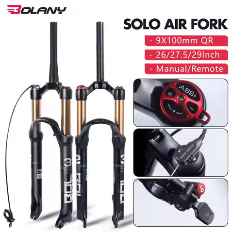BOLANY Mountain Bike Air Supension 26/27.5/29Inch 120mm Air And Oil Remote Bicycle Fork 29 Quick Rel