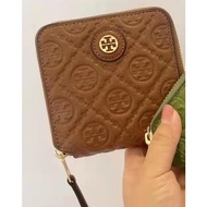 Tory Burch Monogram 2021 กระเป๋าสตางค์หนังใบสั้นกระเป๋าผ้าใบแฟชั่นสตรีTH