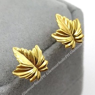 US 10K GOLD LEAF STUD EARRINGS