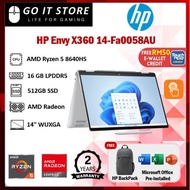 HP Envy X360 14-Fa0058AU 14'' WUXGA Touch 2-In-1 Laptop Glacier Silver ( Ryzen 5 8640HS, 16GB, 512GB