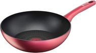 Tefal G26219 Stir-fry Pot, 11.0 inches (28 cm), Deep Wok, Compatible with Gas Fire, IH Rouge Unlimited Wok Pan, Non-Stick, Red