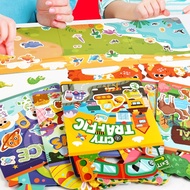 Baby Cartoon Sticker Book 0-3 Years Old Jelly Sticker Quiet Book Dinosaur Traffic Princess Christmas