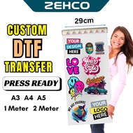 DTF Printing DTF Film Printing Iron On Heat Transfer Film DTF Cetak Baju Custom T-Shirt DTF Sticker