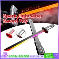 Spark Katana Lightsaber Toy with Spark & Smoke Effect Light Sword Colorful Streamer Glowing Sparkbla