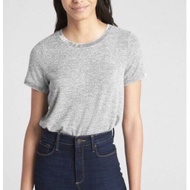 Gap Softspun Velvet Women's Light Gray Velvet Round Neck Sweater Size S (USA)