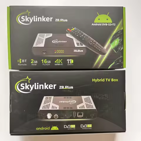 [Genuine]2025 new Skylinker Z8 Plus Hybrid 4k hd Android OTT+h.265 DVB-S2+DVB-T2 5G Wifi DVB-S2 Sate