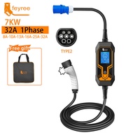 feyree Type2 EV Charger Wallbox 7.6KW Electric Vehicle EVSE EV Wallbox Charging Station 7.6kw Portab