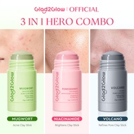 【PROXIES PICK】Glad2Glow Mugwort Salicylic Acid Acne Clay Stick+Volcano 3D Acid Pore Clay Stick+Pomeg