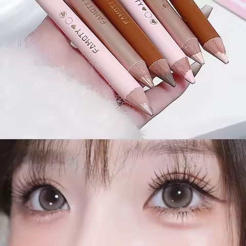 Silkworm Highlighter Pencil,Double-ended Silkworm highlighter Pen,Diamond glitter Eyeliner,Shimmer E