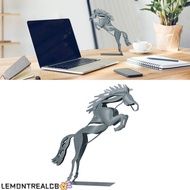 LEMONTREALCB Running Horse Statue, Iron Abstract Metal Horse Statue, Statues Grey  Horse Figurine De