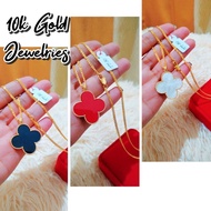 10k Gold Big Clover Leaf necklace For ladies ( Bismark Chain)