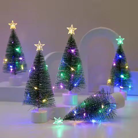 2023 New Luminous Mini Christmas Trees Beautiful Small Artificial Xmas Trees Desk Decorations Christ