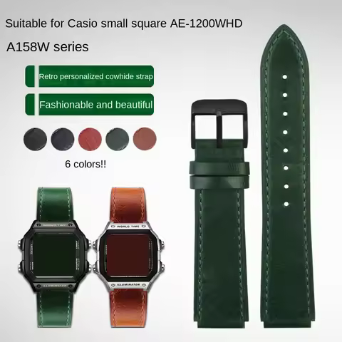AE1200 A158 A159 genuine leather strap bracelet 18mm For Casio small block 3229 AE-1200/1100 A168/F9