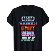 1 Sigma Rizz Crewneck T-shirt, 1 Ohio Skibidi Gyatt Sigma Rizz Crewneck T-shirt, Casual Printed T-sh