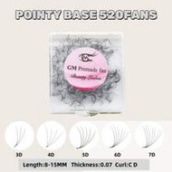 Premade Fan Lashes 8-15mm 520Fans Per Box 3D/4D/5D/6D/7D/8D Volume Lashes 0.07mm Thin Handmade Loose
