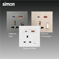 SIMON[European Brand] M7 Series White Grey Champagne Switch / Switches & Socket Outlet 13A Type A + 