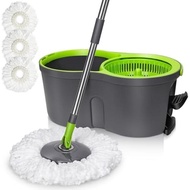 Spin Mop Bucket System,Masthome 360 ° Spin Mop and Bucket with Wringer Set,EasyWring Microfiber Mop 