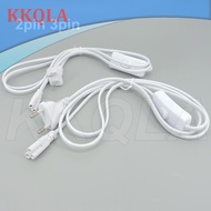 QKKQLA1 2pin 3pin hole ON/OFF Switch Cable T5 light Tube Power supply Charging Connection extension Wire Connector cord EU US Plug
