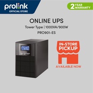 Prolink 1KVA/900W Pure Sine Wave Online UPS with AVR for Server NAS Gaming PC Medical Equipment Back