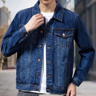Jaket jeans satu butang lelaki, patut dilindungi, a korea, lengan panjang, pelbagai poket, A