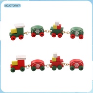 [mojotorw7] Miniature Train Wood Steam Train Model Christmas Train DIY Ornament Mechanical Train Fur