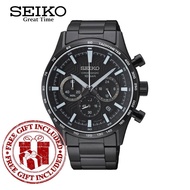 Seiko SSB415P1 Men's Chronograph Black Dial Stainless Steel Strap Watch