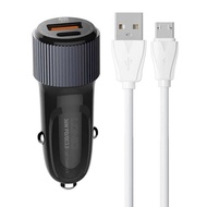 LDNIO C510Q Car Charger 36W High Power QC4+ USB C PD Car Charger With USB Cable Inside For Camera Ta