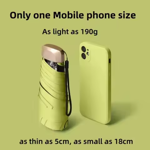 Sunscreen flat five fold umbrella wholesale pocket sun umbrella rain umbrella small and portable ult