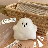 ezlink charm charm ezlink Funny White Ghost Bag Pendant Doll Cute Plush Bag Hanging Accessories Doll Ins Keychain