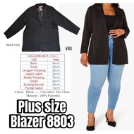 (2XL-5XL)Blazer Coat Plus Size Women Hitam Labuh Long Sleeve Suit Perempuan Formal Lengan Panjang [F