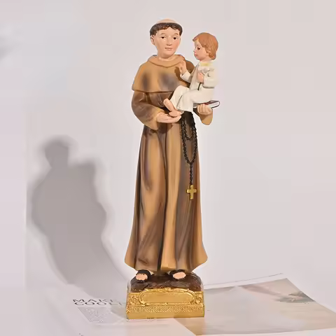1PC Saint Antonio Statue Icon Catholic Saint Family Prayer Ornaments Jesus Christ Home Decoration Re