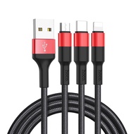 X26 3-Pin Hoco Charging Cable 1M Long iPhone Lightning / Micro USB / Type-C 2A Fast Charging Cable, Anti-Tangle Charging Cord [Bh 12T