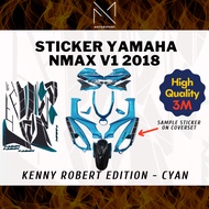 YAMAHA NMAX V1 V2 Sticker Coverset 3M Stripe Sticker Kenny Robert Cyan 3M Premium Stiker Pelekat Kau