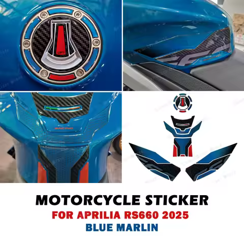 For Aprilia RS 660 rs660 RS660 Blue Marlin 2025-2026 Motorcycle Accessories 3D Epoxy Resin Tank Pad
