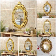 READYSTOCK ‼️New European style retro wall mirror beauty tattoo cermin dinding hiasan bilik air toilet decor aesthetic makeup bathroom hotel decorative Nordic